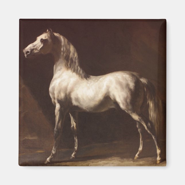 Dapple Grått Horse (av Théodore Géricault) Magnet (Framsidan)