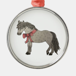 Dapple Grått Pony-julprydnad Julgransprydnad Metall