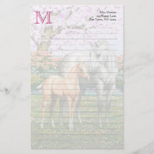 Dapple Grått Quarter Horse Mare Palomino Foal Brevpapper