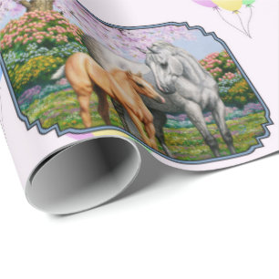 Dapple Grått Quarter Horse Mare Palomino Foal Presentpapper