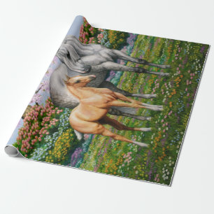 Dapple Grått Quarter Horse Mare Palomino Foal Presentpapper