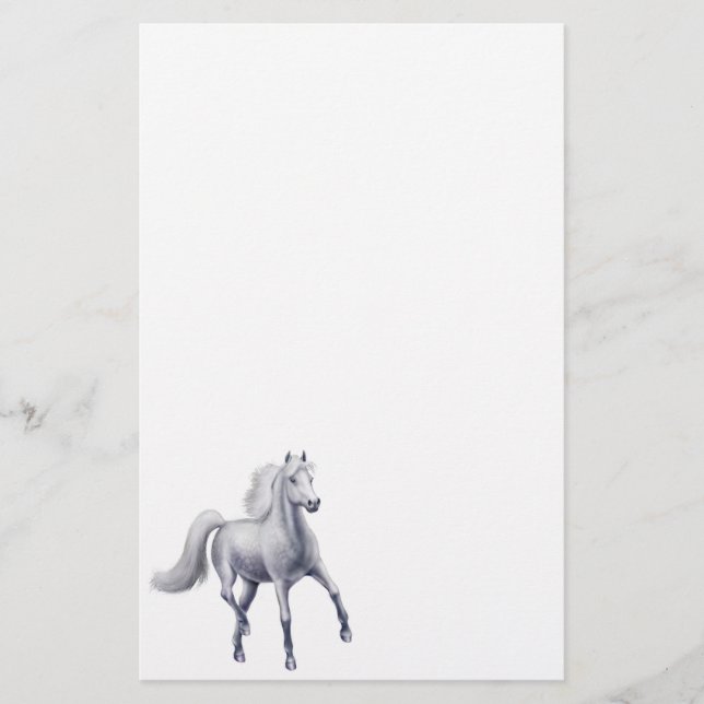 Dappled Grått Arabian Horse Stationery Brevpapper (Framsida)