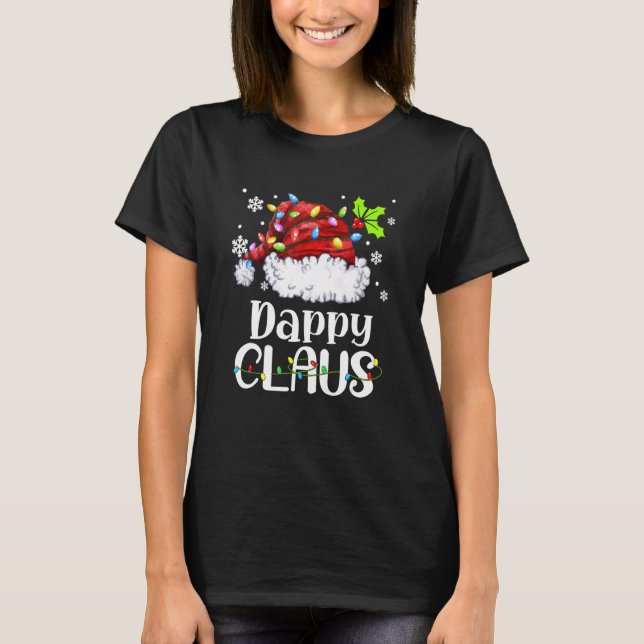 Dappy Claus Santa Hat julljus, Julafton-familjen T Shirt (Framsida)