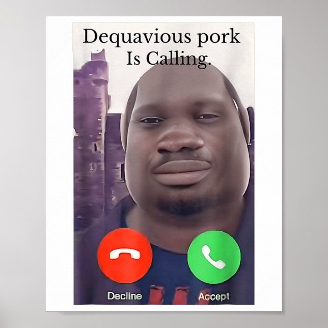 Daquavious Gris kallar John Gris Meme Joke Odd Poster (Framsidan)