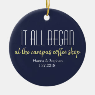 Där allt började Kärlek Julgransprydnad Keramik