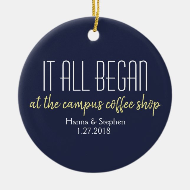 Där allt började Kärlek Julgransprydnad Keramik (Framsidan)