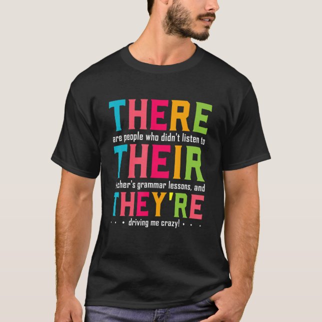 Där är de engelska Grammar Teacher T Shirt (Framsida)
