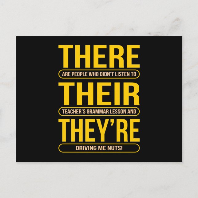 Där är de engelskspråkiga lärare vykort (Framsida)