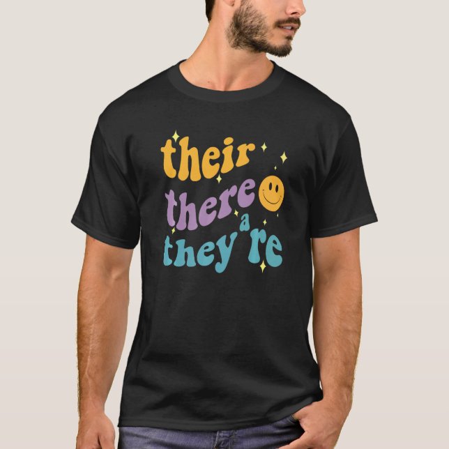 Där är de Groovy English Grammar Teacher T Shirt (Framsida)
