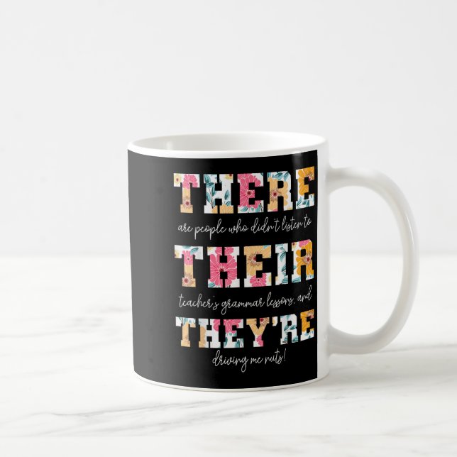 Där är deras engelska Grammar Teacher Funny Q Kaffemugg (Höger)