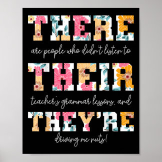 Där är deras engelska Grammar Teacher Funny Q Poster