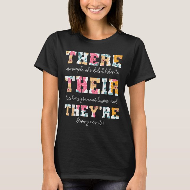 Där är deras engelska Grammar Teacher Funny Q T Shirt (Framsida)