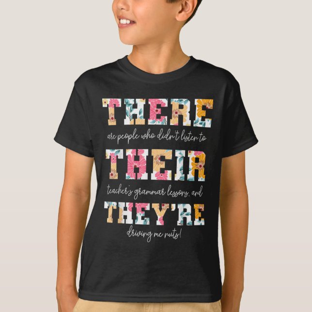 Där är deras engelska Grammar Teacher Funny Q T Shirt (Framsida)