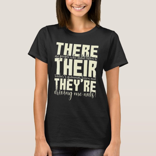 Där är deras engelska Grammar Teacher T Shirt (Framsida)