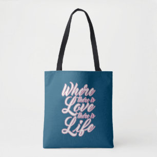 Där är Kärlek Alla hjärtans dag   Tote Bag Tygkasse