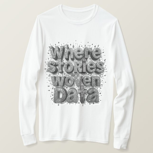 Där artiklar av vävda data T-Shirt (Design framsida)