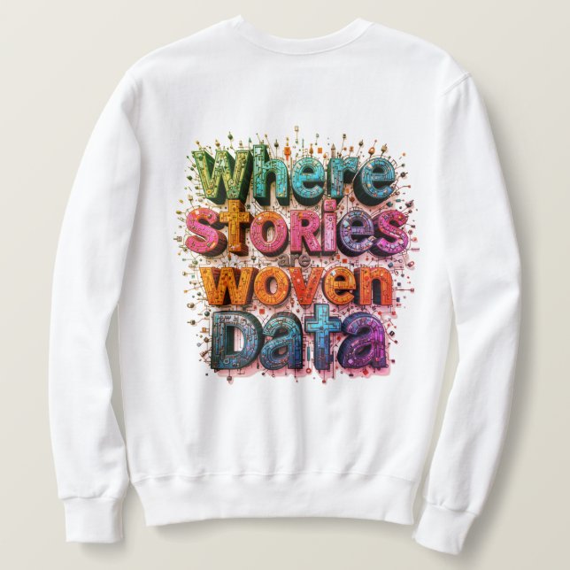 Där artiklar av vävda data T-Shirt Lång Ärmad Tröja (Design baksida)