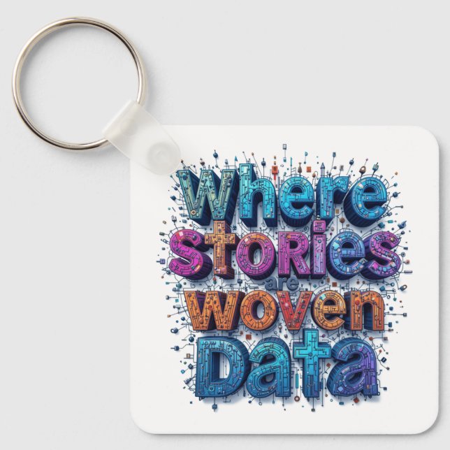 Där artiklar vävda data nyckelring (Framsida)