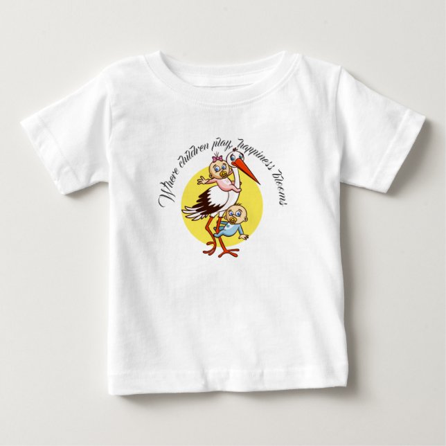 Där barn leker, blommar lycka – Glada barn T Shirt (Framsida)