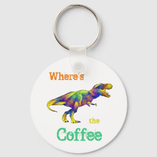 Där Coffee Funny Running T Rex Dinosaur Art. Nyckelring