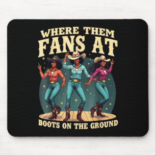 Där de Fläkt vid Boots på Da Ground Cowgirl Line Musmatta