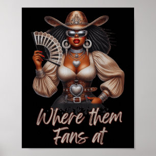 Där de Fläkt vid Boots på Da Ground Cowgirl Line Poster