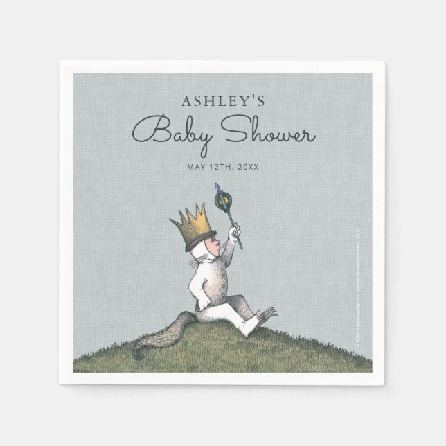 Där de vilda sakerna är Baby Shower servetter (Framsidan)