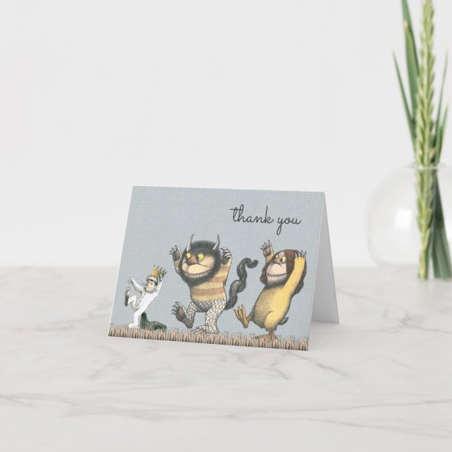 Där de vilda sakerna är Baby Shower Tack Kort (Framsida)