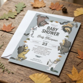 Där de vilda sakerna är Karaktär Baby Shower Inbjudningar