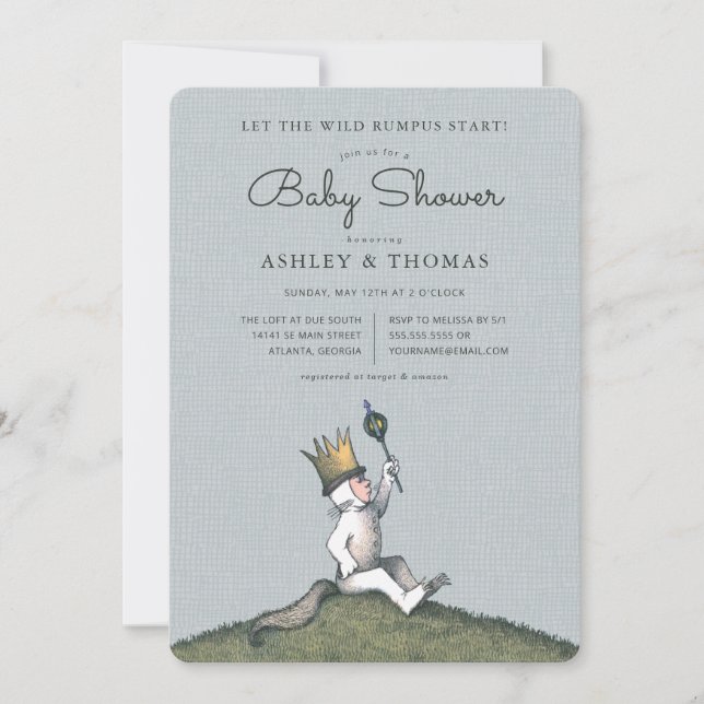 Där de vilda tingesten är - Baby Shower-inbjudan Inbjudningar (Framsida)