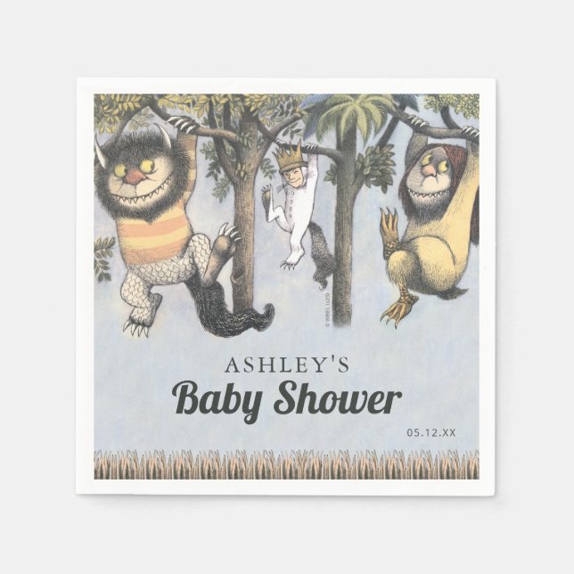 Där de vilda tingesten är Baby Shower Pappersservett (Framsidan)