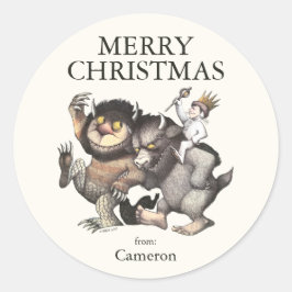 Där de vilda tingesten är | God Jul Runt Klistermärke