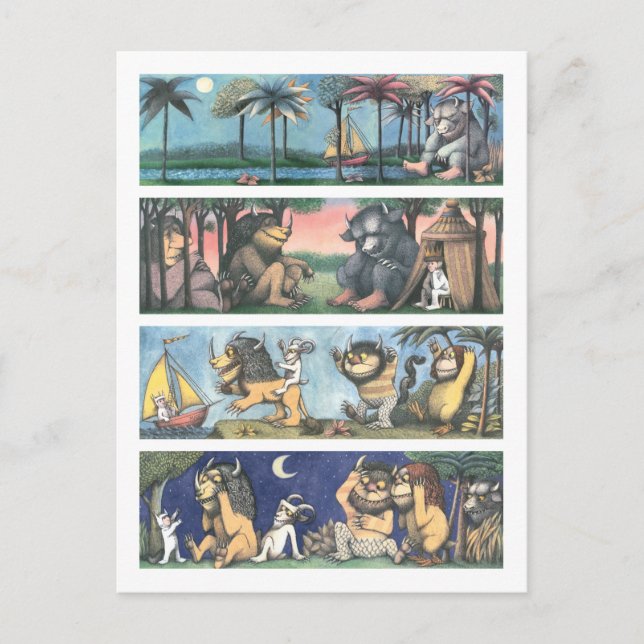 Där de vilda tingesten är Scener Vykort (Framsida)