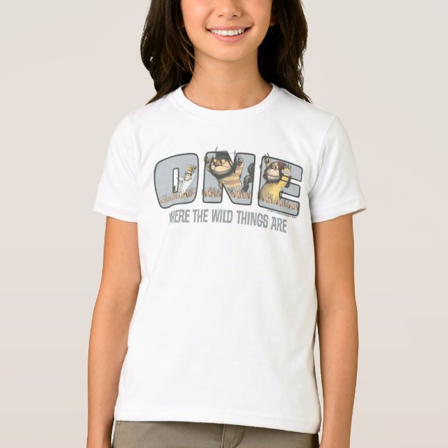 Där de vilda tingesten firar ettårsdag t shirt (Framsida)