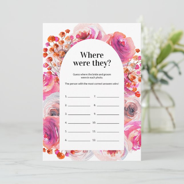 Där de visade game Bright Blommigt Card Inbjudningar (Stående Fram)