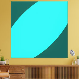 Där delfiner spelar. Rik Ocean Blue Bright Teal Canvastryck