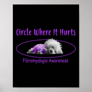 Där den Ontr Fibromyalgia Awareness Bichon Frise Poster