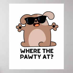 Där den unge Doggie Hund Pun Poster