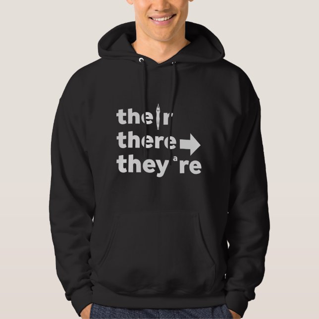 Där Deras De är engelsk grammatik lärare rolig  Hoodie (Framsida)