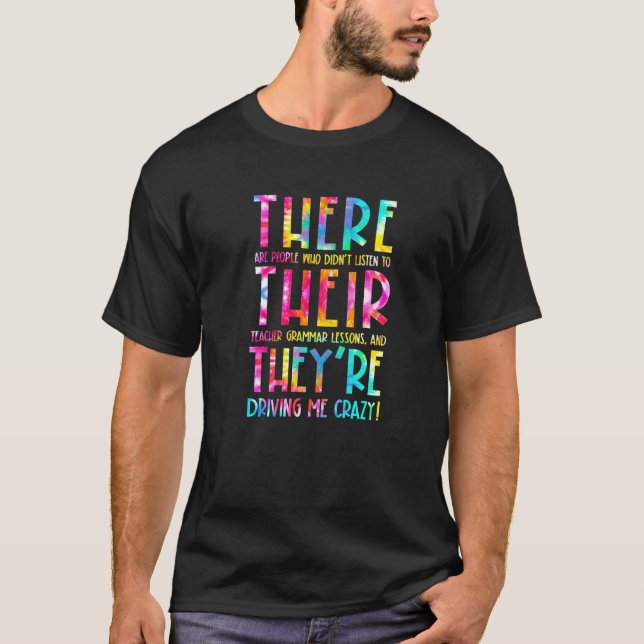 Där Deras De är engelsk grammatik lärare tillbaka  T Shirt (Framsida)