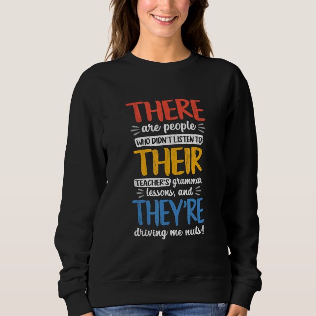 Där Deras De är engelsk grammatiklärare pun 3 T Shirt (Framsida)