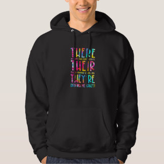 Där Deras De är engelsk grammatikläraren tillbaka Hoodie