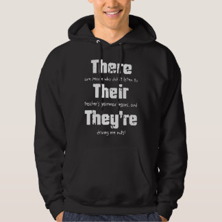 Där Deras De är T Engelsk Grammatik Rolig Lärare Hoodie