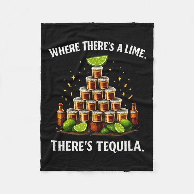 Där det finns en lime finns festgäng design Whe Fleecefilt (Framsidan)