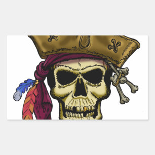 Där det finns Pirater finns det ett Party! Rektangulärt Klistermärke