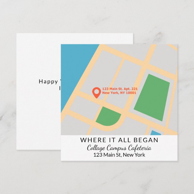 Där det hela började Anpassad karta Alla hjärtans  Julkort (Fram/baksida)