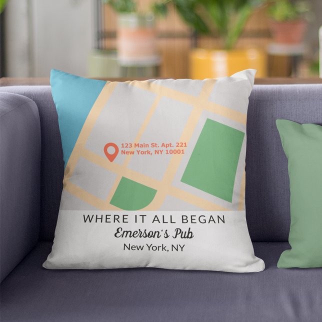 Där det hela började med ett par årsdagar.. kudde (Where It All Began Couple Anniversary Keepsake Throw Pillow
)