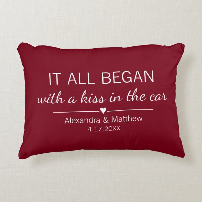 Där det hela började Romantiska Personliga Par Prydnadskudde (Framsidan)