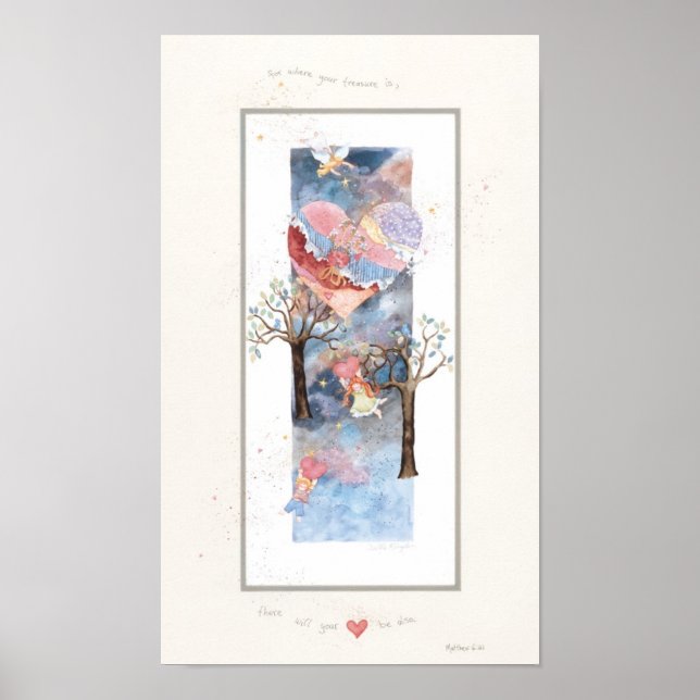 Där din skatt är, 9" x 15" självmatta tryck (Framsidan)