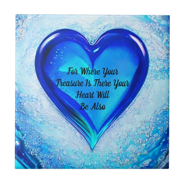 där din skatt uppmuntrar till bibelresor kakelplatta (Framsidan)